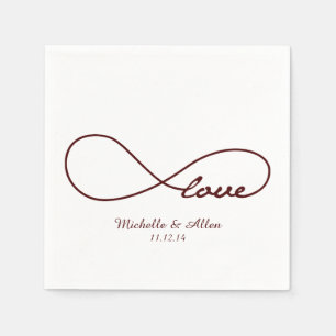 Serviette En Papier Papier Mariage Burgundy Red Love