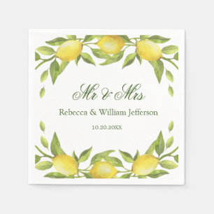Serviette En Papier Papier Mariage citrons et verdure