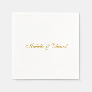 Serviette En Papier Papier Mariage classique simple en or