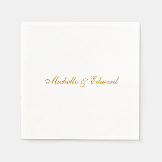 Serviette En Papier Papier Mariage classique simple en or