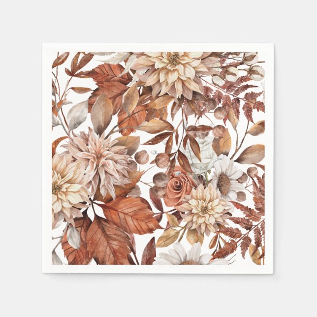 Serviette En Papier Papier Mariage de automne d'automne en terre cuite (Devant)