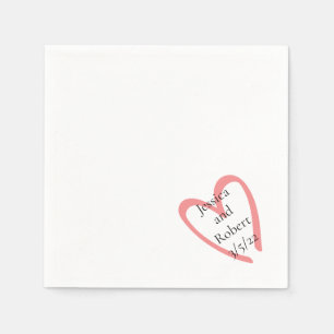 Serviette En Papier Papier mariage de conception cardiaque