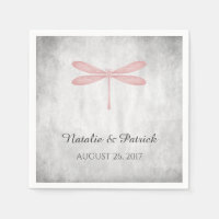 Papier Mariage de libellules roses