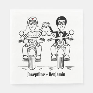 Serviette En Papier Papier Mariage de moto de moto personnalisé Napkin