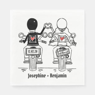 Serviette En Papier Papier Mariage de moto de moto personnalisé Napkin