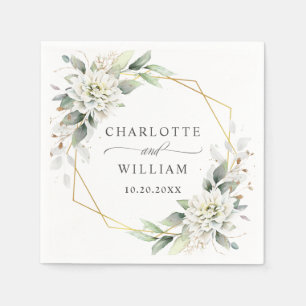 Serviette En Papier Papier Mariage Dusty Blue Floral