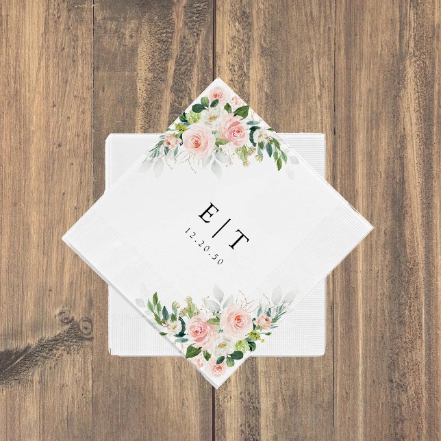 Serviette En Papier Papier Mariage Ethereal Blush Rose Rose (Créateur téléchargé)