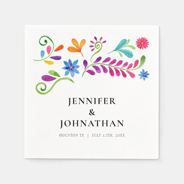 Serviette En Papier Papier Mariage Fiesta mexicain (Devant)