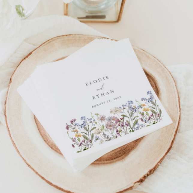 Serviette En Papier Papier Mariage fleur sauvage Naples Floral Boho (Créateur téléchargé)
