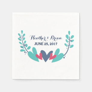 Serviette En Papier Papier Mariage Hearts and Vines