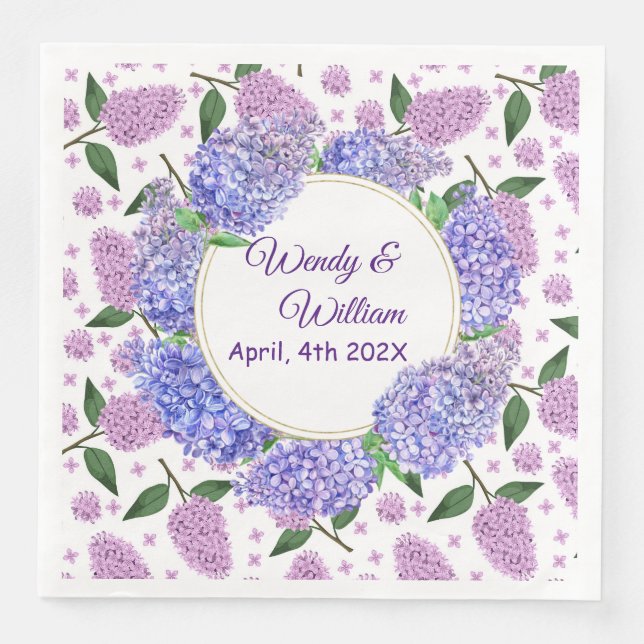 Serviette En Papier Papier Mariage Lavender Lilacs Napkin (Devant)