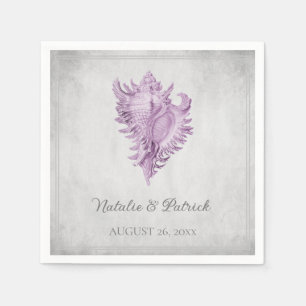 Serviette En Papier Papier Mariage Magenta Conch Shell