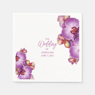 Serviette En Papier Papier Mariage Orchidées Napkin