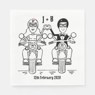 Serviette En Papier Papier Mariage pour moto moto à moto personnalisé