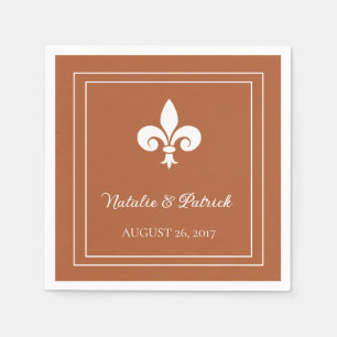Serviette En Papier Papier Mariage Rust Fleur de Lis