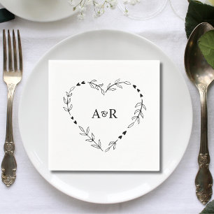 Serviette En Papier Papier Mariage rustique minimal vert mignon