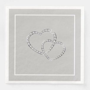 Serviette En Papier Papier Mariage-serviettes deux coeurs