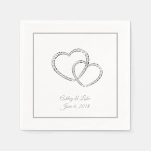 Serviette En Papier Papier Mariage-serviettes deux coeurs