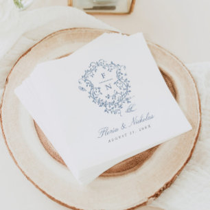 Serviette En Papier Papier Mariage Toile Bleu Naples Chinoiserie