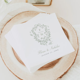 Serviette En Papier Papier Mariage Toile Vert serviettes chinoiserie C