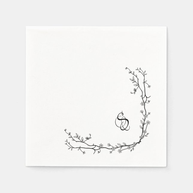 Serviette En Papier Papier monogramme (Devant)