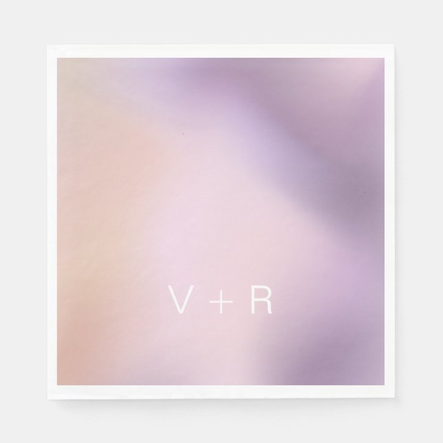 Serviette En Papier Papier Monogramme moderne Ombre métallique Napkin (Devant)
