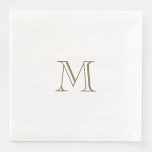 Serviette En Papier Papier Monogramme Or Simple Napkin