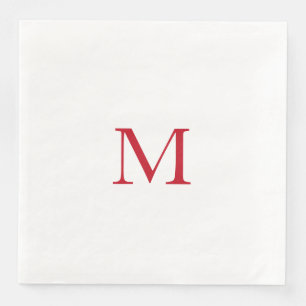 Serviette En Papier Papier Monogramme rouge simple Napkin