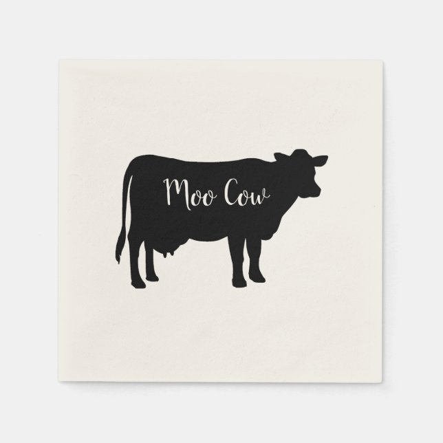 Serviette En Papier Papier Moo Cow Barnyard Party (Devant)