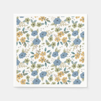 Serviette En Papier Papier Moody Blue Floral Party
