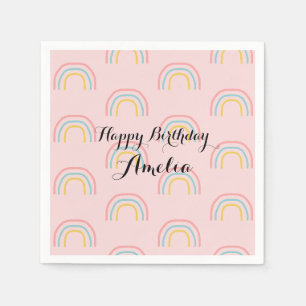 Serviette En Papier Papier Motif arc-en-ciel personnalisé