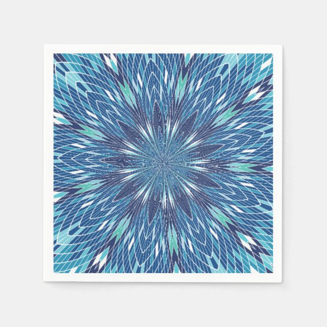 Serviette En Papier Papier Motif bleu cool (Devant)