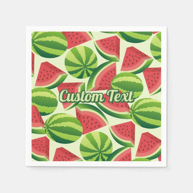 Serviette En Papier Papier Motif de pastèque (Devant)