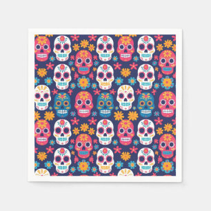 Serviette En Papier Papier Motif Dia de Los Muertos