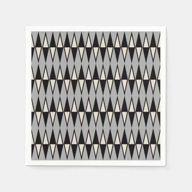 Serviette En Papier Papier Motif diamant moderne du milieu du siècle N (Devant)