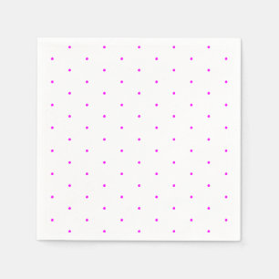 Serviette En Papier Papier motif pois mignon magenta blanc