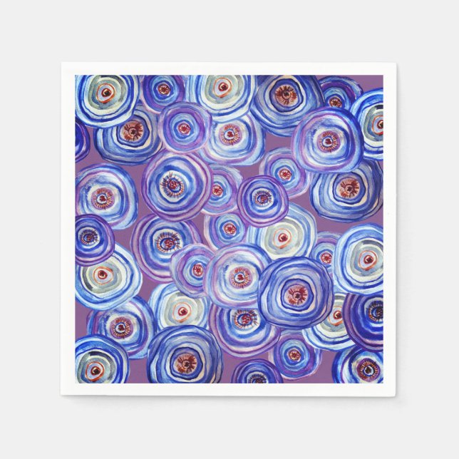 Serviette En Papier Papier Motif Purple Circles (Devant)
