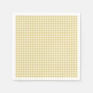 Serviette En Papier Papier Motif vintage en damier jaune
