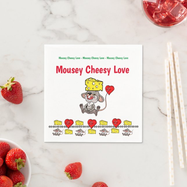 Serviette En Papier Papier, Mousey Cheesy Love (En situation)