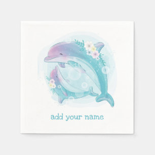 SERVIETTE EN PAPIER PAPIER NAPKIN : ANNIVERSAIRE DES ENFANTS : DOLPHIN