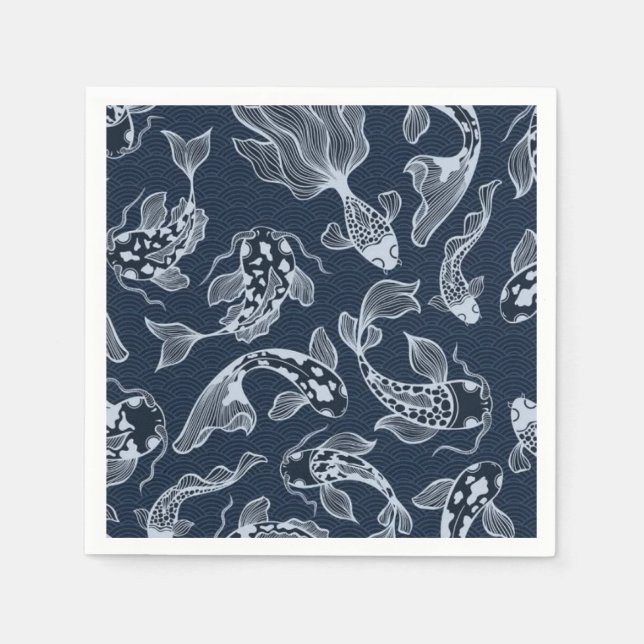 Serviette En Papier Papier Napkin avec belle Marine Life | Côtier (Devant)