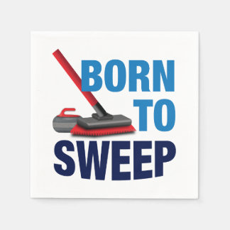 Serviette En Papier Papier Napkin 'Born To Sweep'