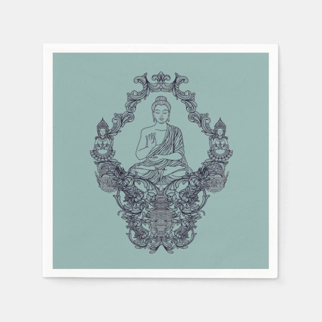 SERVIETTE EN PAPIER PAPIER NAPKIN : BUDDHA (Devant)