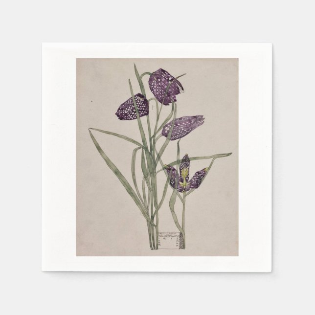 SERVIETTE EN PAPIER PAPIER NAPKIN : CHARLES RENNIE MACKINTOSH : 1915 (Devant)