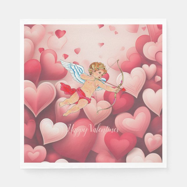 Serviette En Papier Papier Napkin cupide (Devant)