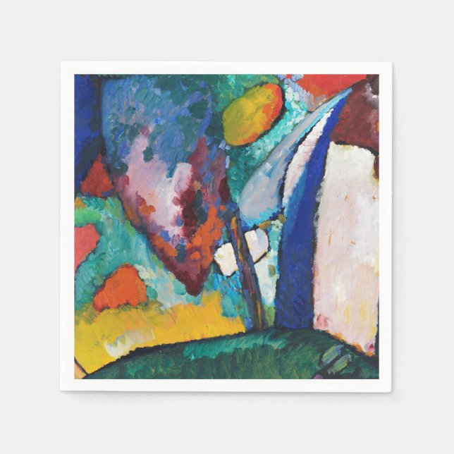SERVIETTE EN PAPIER PAPIER NAPKIN : KANDINSKY : LA CASCADE (Devant)