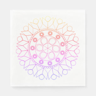 Serviette En Papier Papier Napkin - Pastel Coloré Motif Mandala