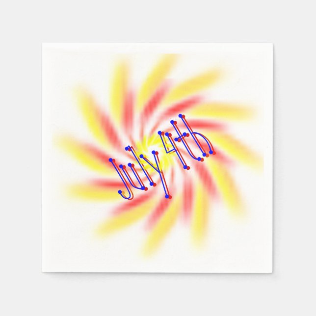 Serviette En Papier Papier Napkin - Pinwheel Fireworks (Devant)