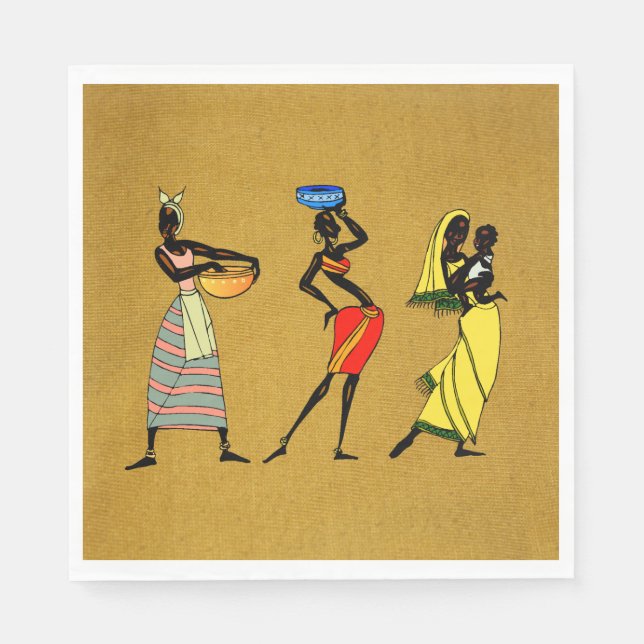 Serviette En Papier Papier Napkin pour femmes africaines (Devant)