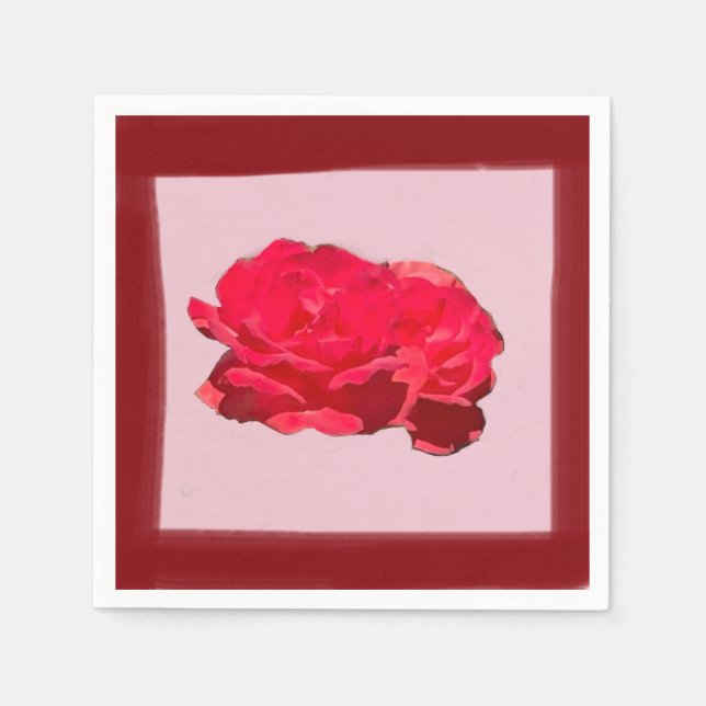 Serviette En Papier Papier Napkin rose foncé (Devant)